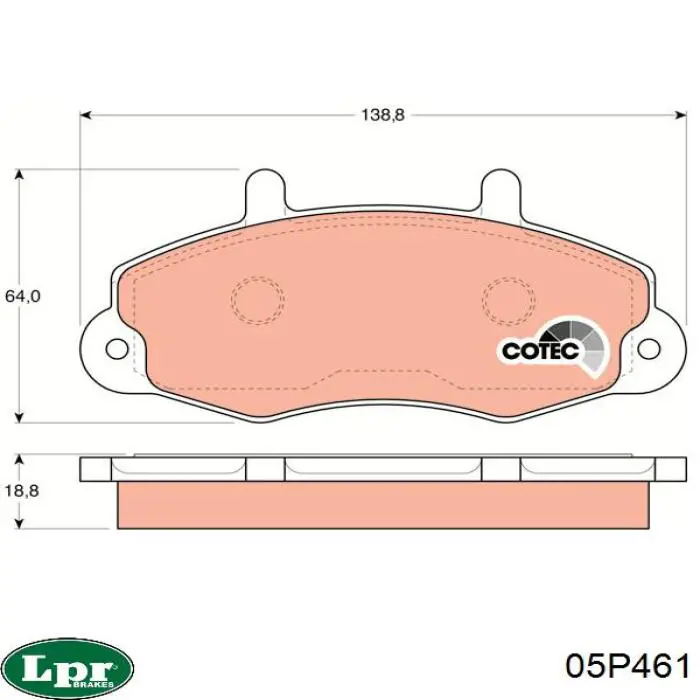 05P461 LPR pastillas de freno delanteras