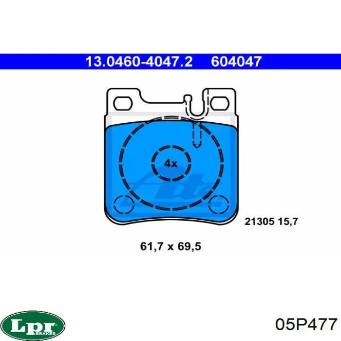 05P477 LPR pastillas de freno traseras