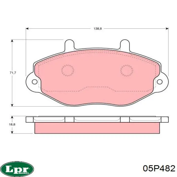 05P482 LPR pastillas de freno delanteras