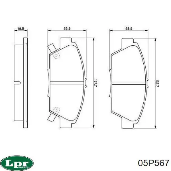 05P567 LPR pastillas de freno delanteras