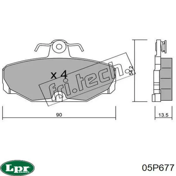 05P677 LPR pastillas de freno traseras