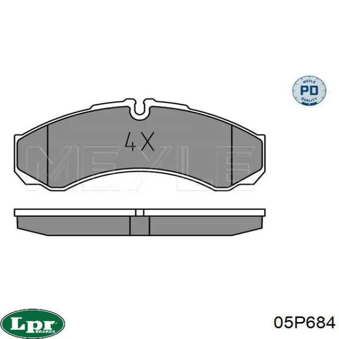 05P684 LPR pastillas de freno traseras