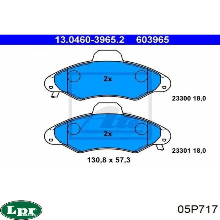 05P717 LPR pastillas de freno delanteras