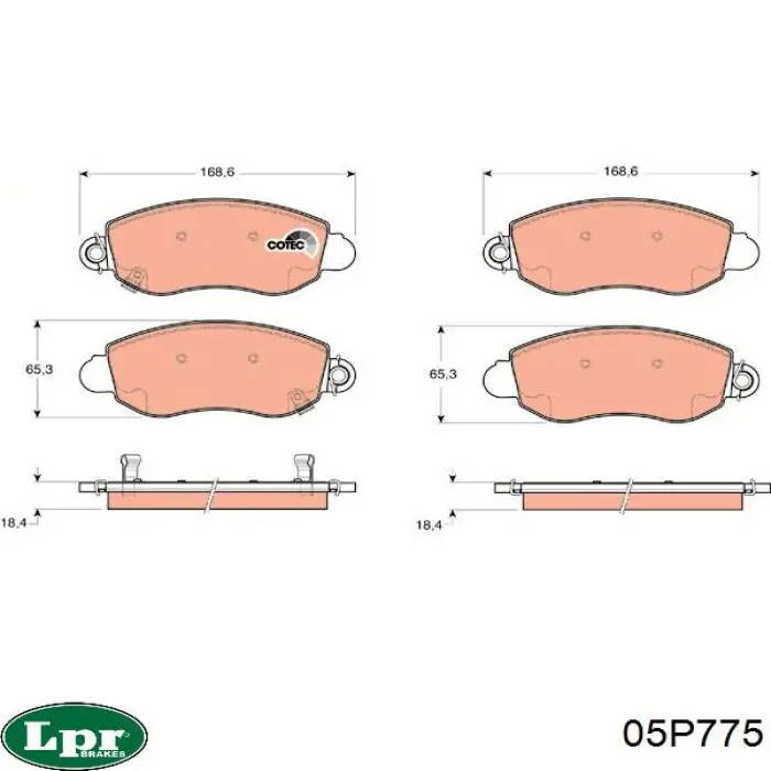 05P775 LPR pastillas de freno delanteras