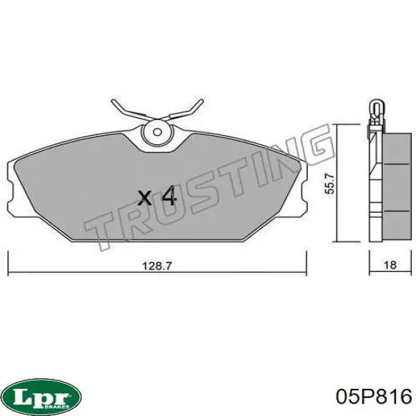 05P816 LPR pastillas de freno delanteras