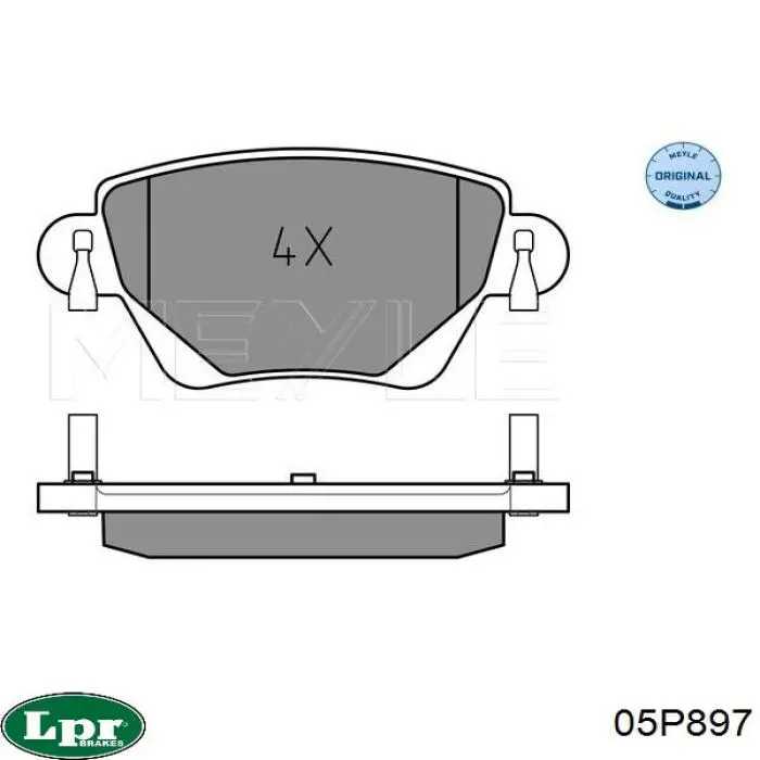 05P897 LPR pastillas de freno traseras
