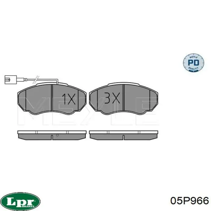 05P966 LPR pastillas de freno delanteras