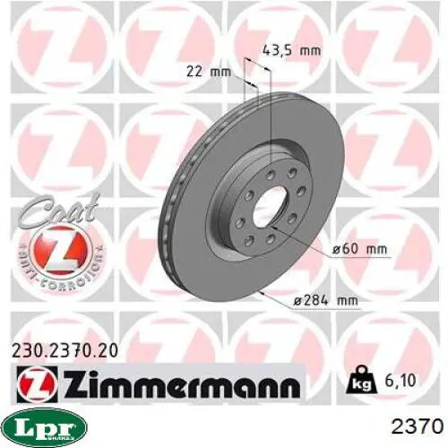 2370 LPR cilindro maestro de embrague