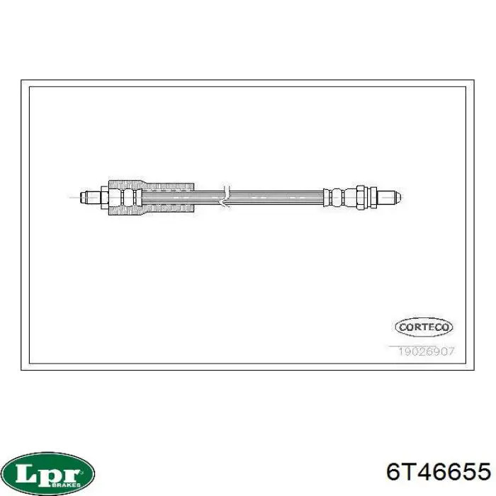 6T46655 LPR tubo flexible de frenos trasero