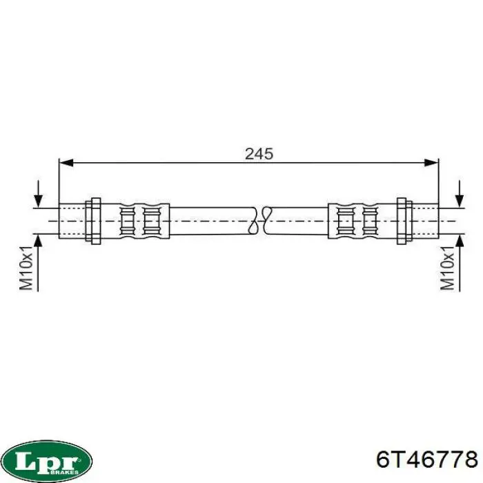 6T46778 LPR tubo flexible de frenos trasero