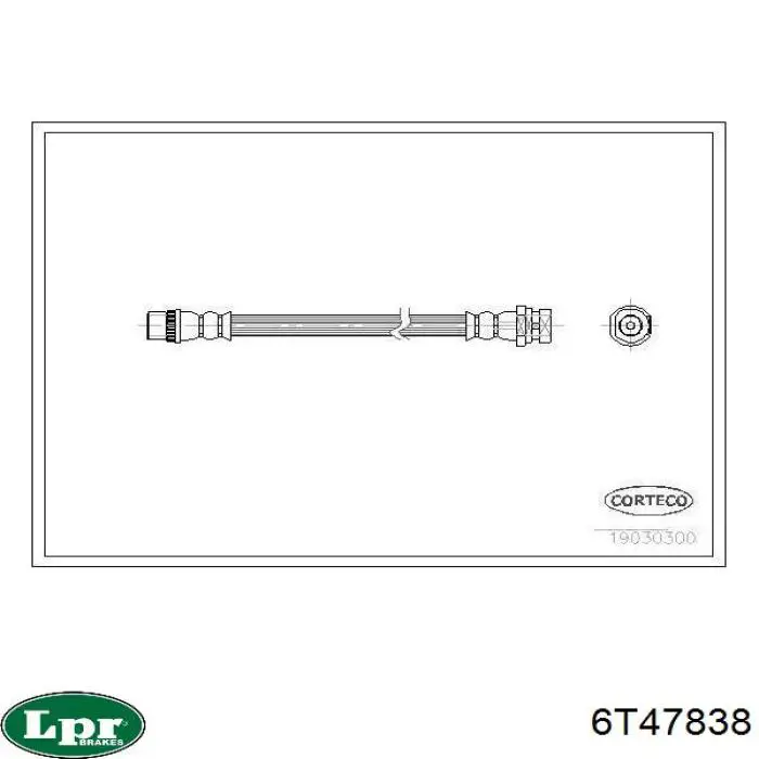 6T47838 LPR tubo flexible de frenos trasero