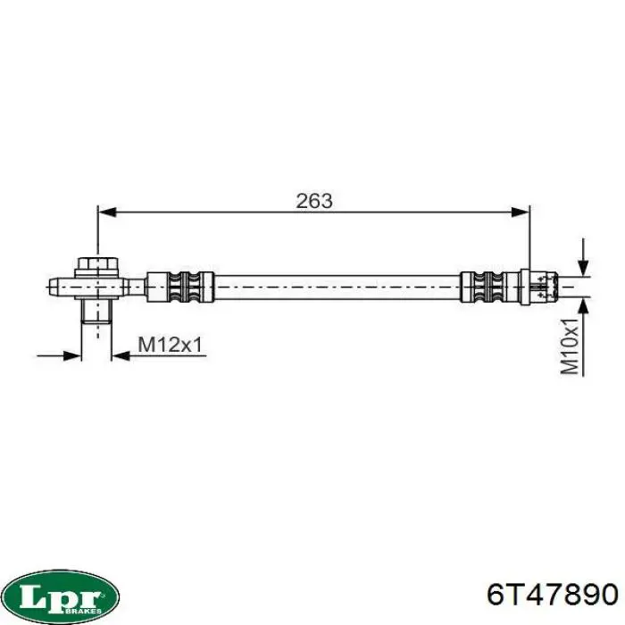 6T47890 LPR tubo flexible de frenos trasero