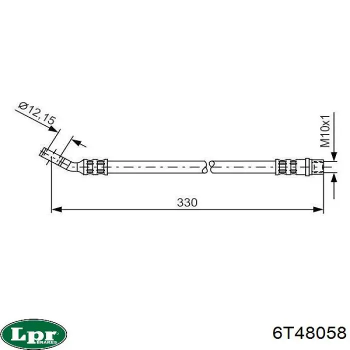 6T48058 LPR tubo flexible de frenos trasero