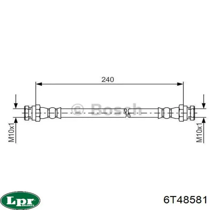 6T48581 LPR tubo flexible de frenos trasero