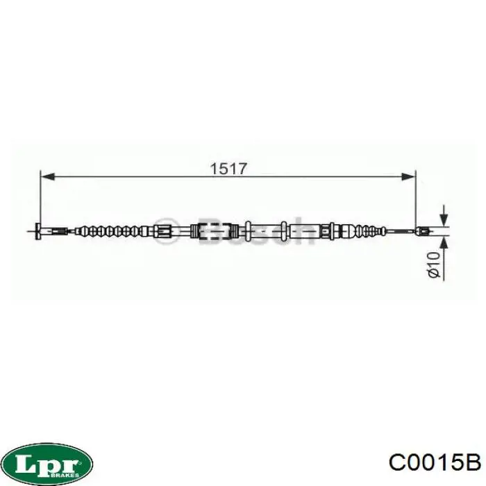 C0015B LPR cable de freno de mano trasero derecho