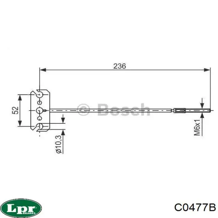 C0477B LPR cable de freno de mano trasero derecho