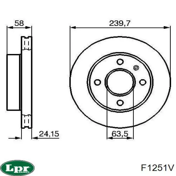 F1251V LPR freno de disco delantero