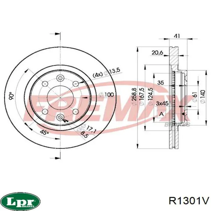 R1301V LPR freno de disco delantero