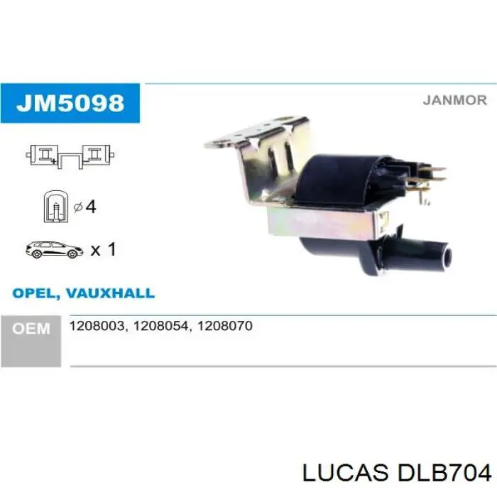 DLB704 Lucas bobina de encendido