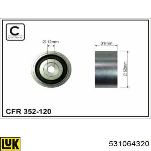 531064320 LUK rodillo, cadena de distribución