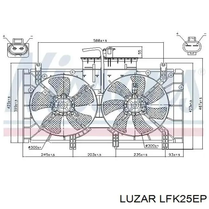  Ventilador (rodete +motor) refrigeración del motor con electromotor completo para Mazda 6 GH