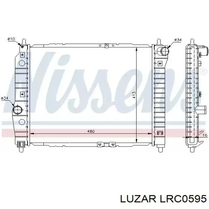 LRc0595 Luzar radiador refrigeración del motor