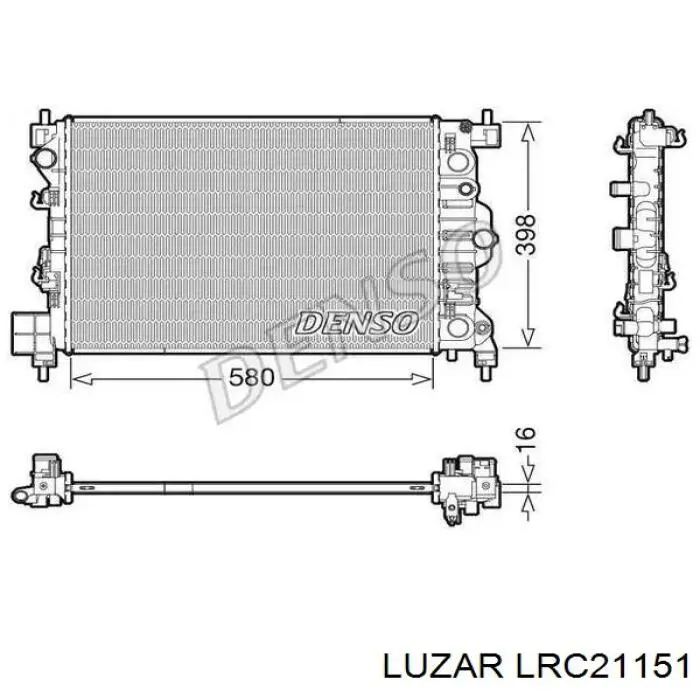 LRc21151 Luzar radiador refrigeración del motor