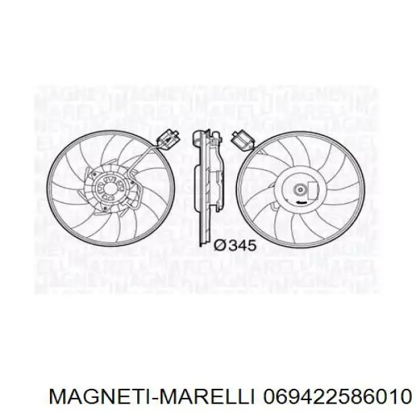 1341000 Opel ventilador (rodete +motor refrigeración del motor con electromotor, izquierdo)