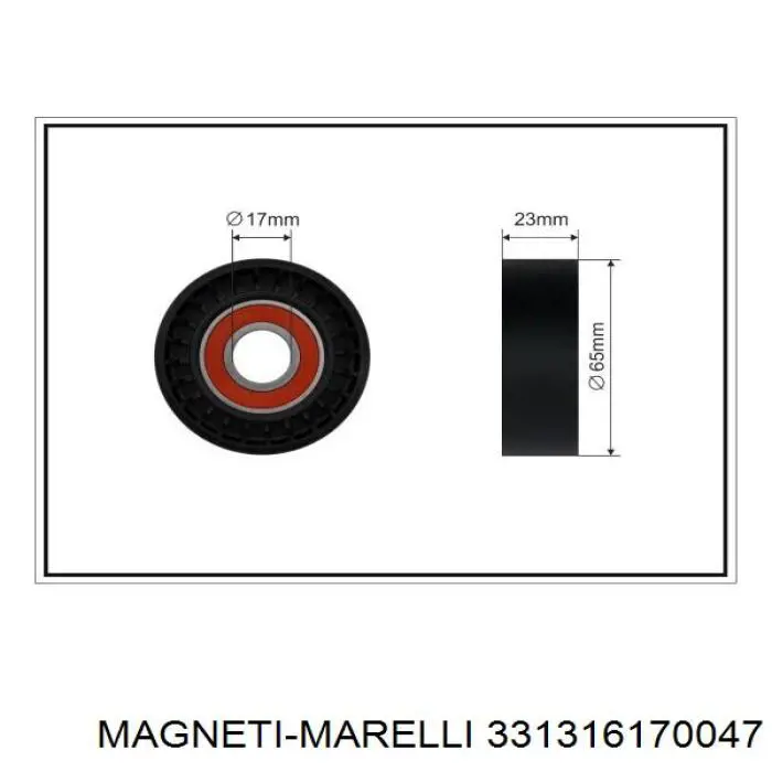 331316170047 Magneti Marelli rodillo, correa trapecial poli v