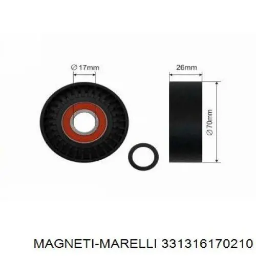 331316170210 Magneti Marelli tensor de correa, correa poli v