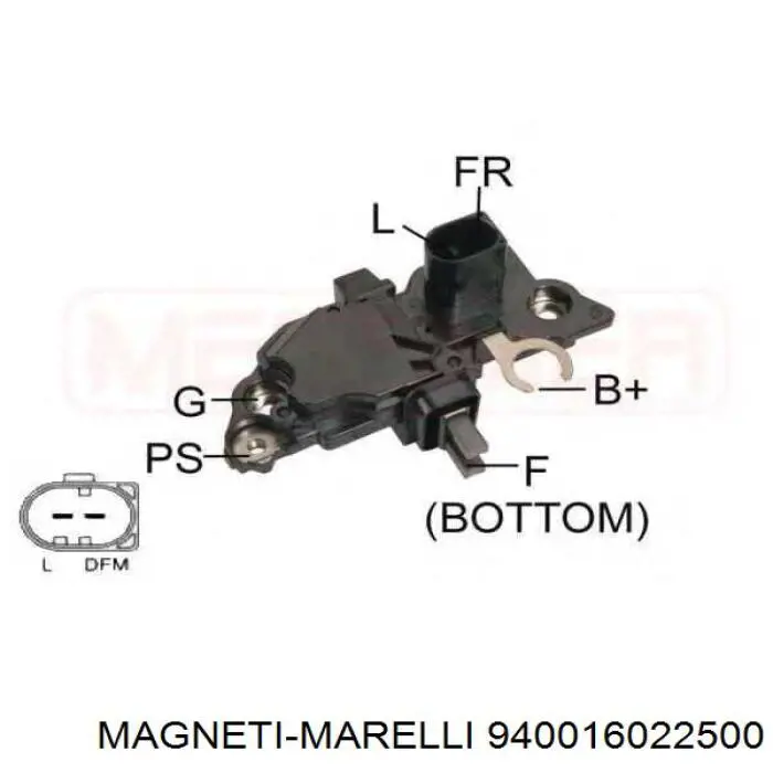 940016022500 Magneti Marelli regulador de rele del generador (rele de carga)