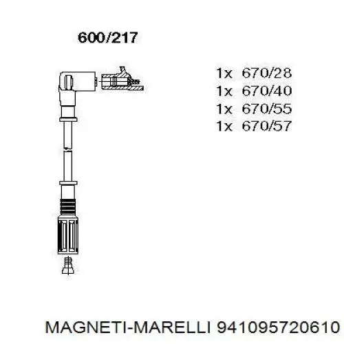 941095720610 Magneti Marelli juego de cables de encendido