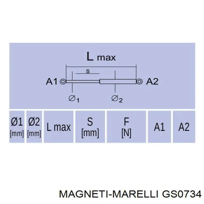 GS0734 Magneti Marelli amortiguador de maletero