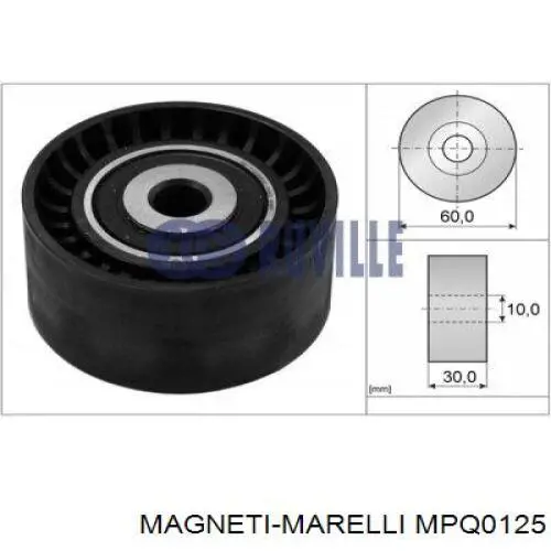 MPQ0125 Magneti Marelli rodillo intermedio de correa dentada