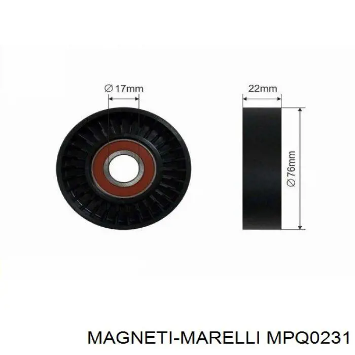 MPQ0231 Magneti Marelli tensor de correa, correa poli v