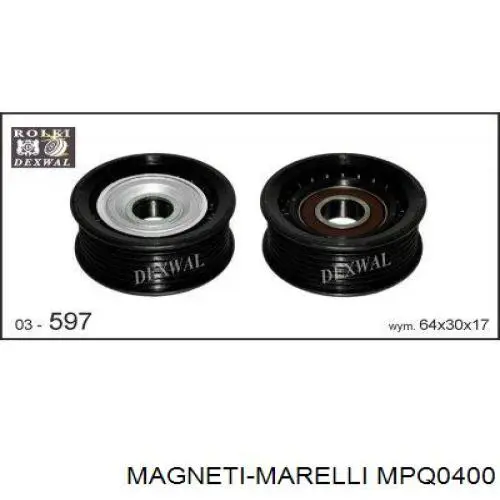 MPQ0400 Magneti Marelli polea inversión / guía, correa poli v