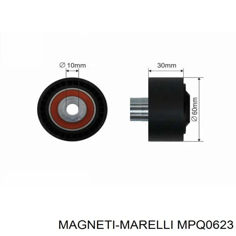 MPQ0623 Magneti Marelli polea inversión / guía, correa poli v