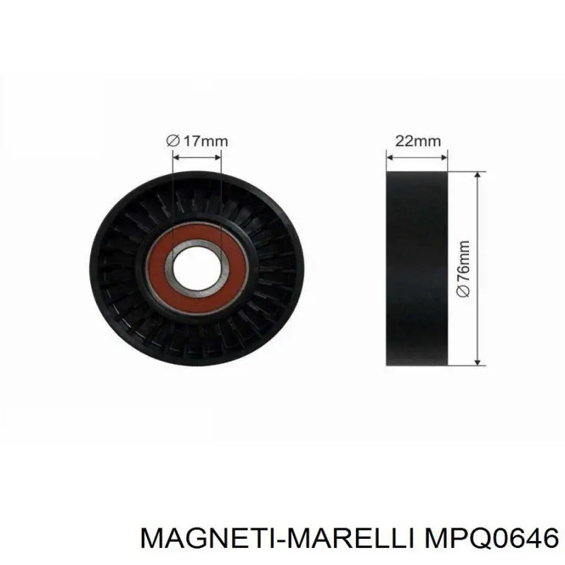 MPQ0646 Magneti Marelli rodillo, correa trapecial poli v