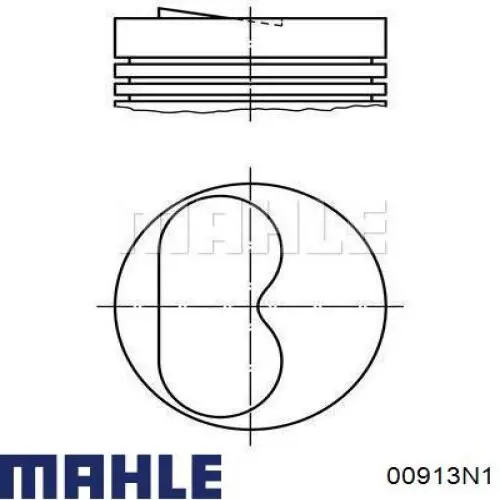 00913N1 Mahle Original juego de aros de pistón para 1 cilindro, cota de reparación +0,50 mm