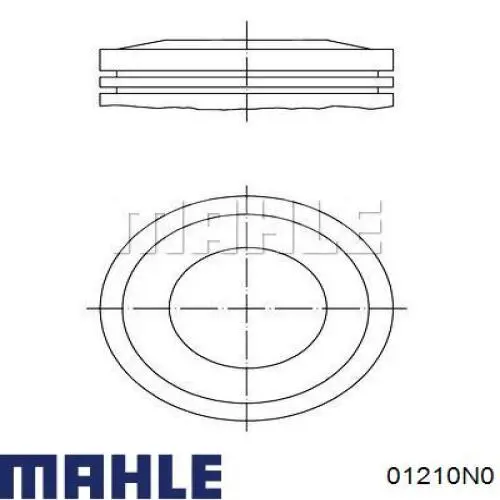 012 10 N0 Mahle Original juego de aros de pistón para 1 cilindro, std