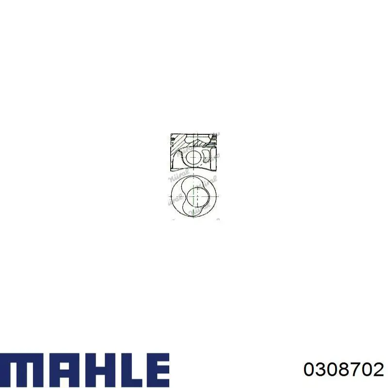 030 87 02 Mahle Original pistón completo para 1 cilindro, cota de reparación + 0,50 mm