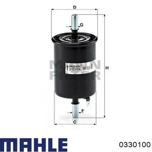 033 01 00 Mahle Original pistón completo para 1 cilindro, std