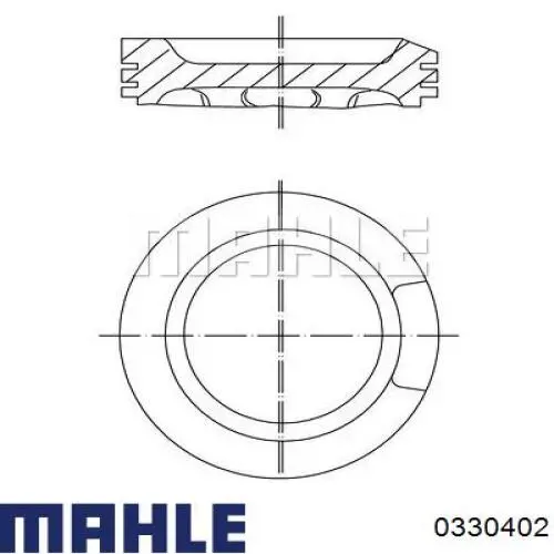 033 04 02 Mahle Original pistón completo para 1 cilindro, cota de reparación + 0,50 mm