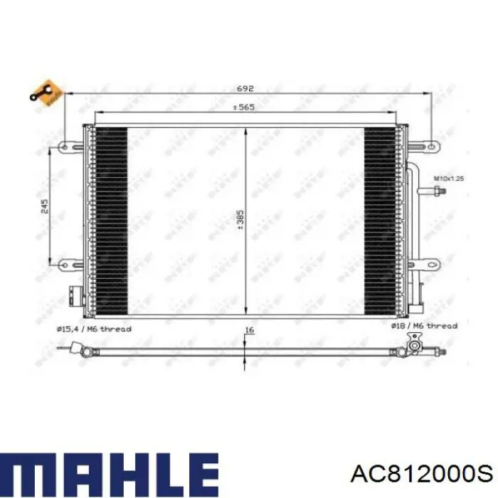 AC812000S Mahle Original condensador aire acondicionado