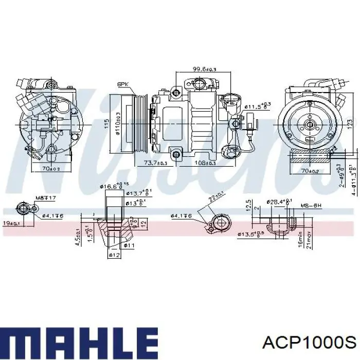 ACP1000S Mahle Original compresor de aire acondicionado