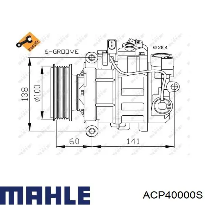 ACP40000S Mahle Original compresor de aire acondicionado