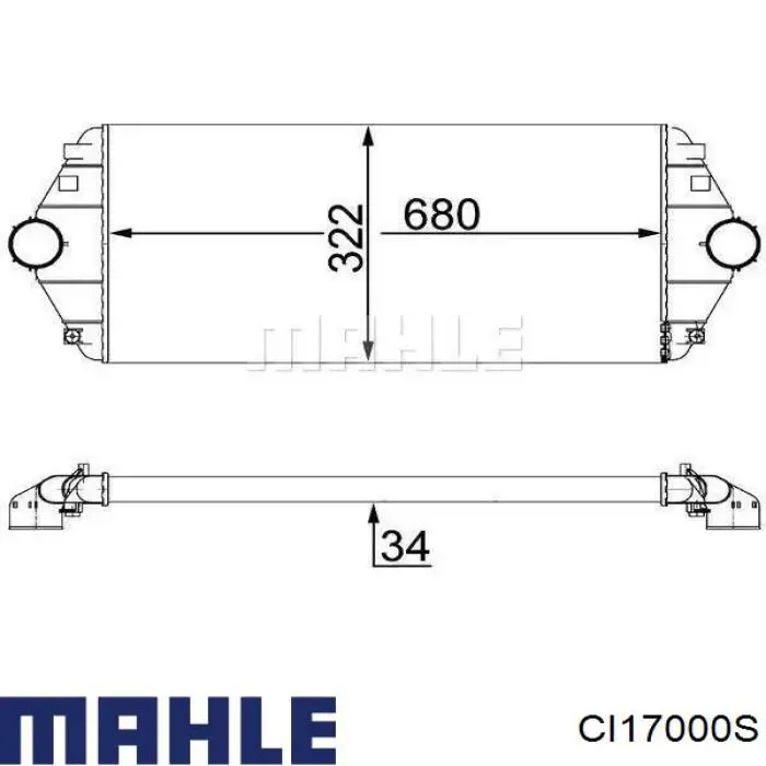 CI17000S Mahle Original radiador de aire de admisión