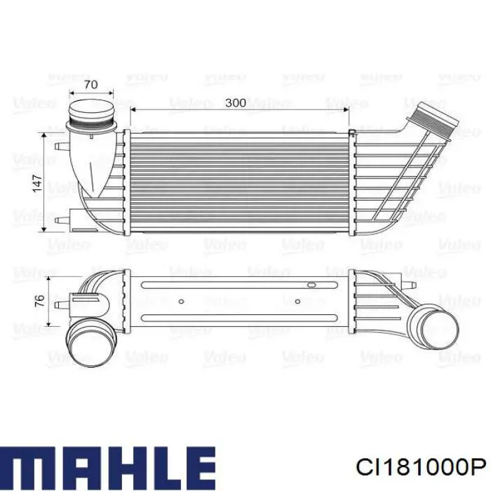 CI181000P Mahle Original radiador de aire de admisión