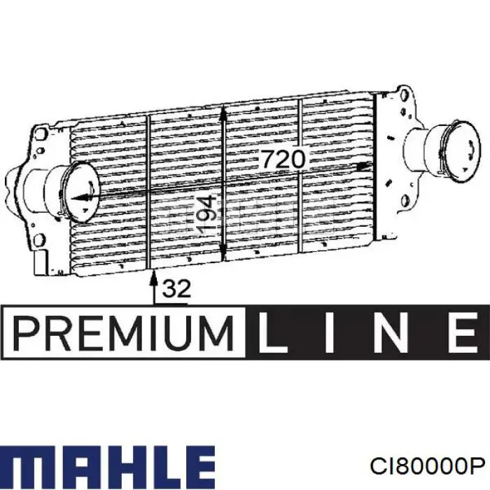 CI 80 000P Mahle Original radiador de aire de admisión