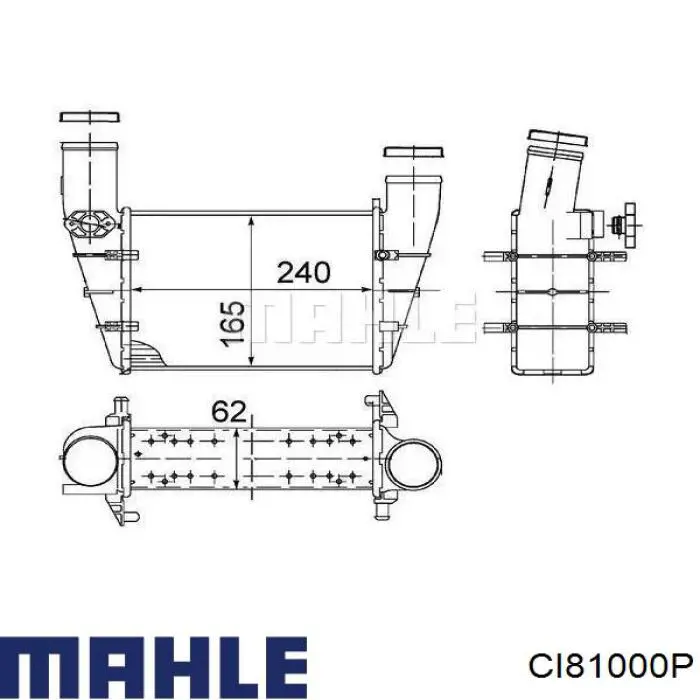 CI81000P Mahle Original radiador de aire de admisión